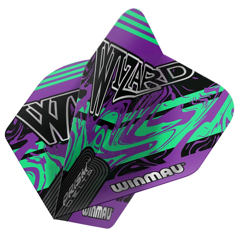 Winmau Wizard Purple & Green Prism Delta Standard 1 Winmau Wizard Purple & Green Prism Delta Standard
