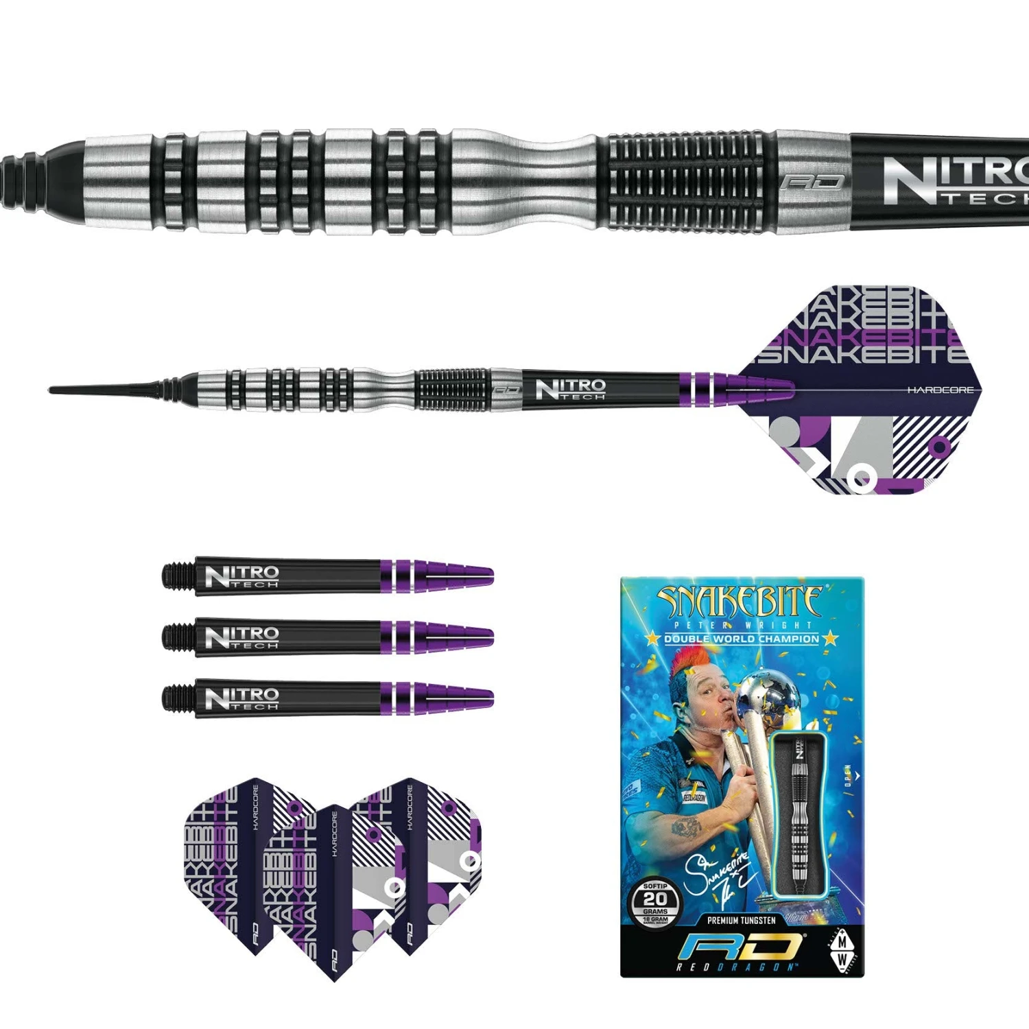 Red Dragon Darts Peter Wright Black Racer Soft Tip - Image 5
