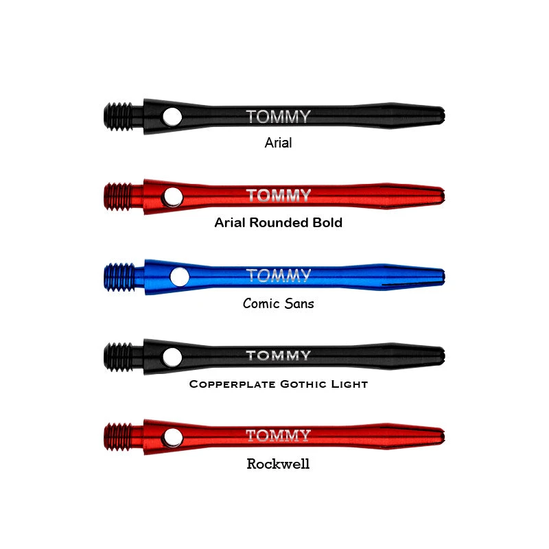 Red Dragon Darts Personalised Shafts - Anodised Aluminium Medium 2 Red Dragon Darts Personalised Shafts - Anodised Aluminium Medium - Image 2