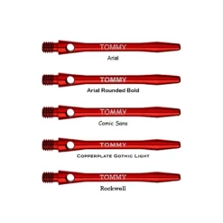 Red Dragon Darts Personalised Shafts - Anodised Aluminium Medium 11 Red Dragon Darts Personalised Shafts - Anodised Aluminium Medium -Darts Promotion Store personalised aluminum medium red x5 fonts