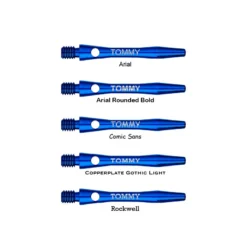 Red Dragon Darts Personalised Shafts - Anodised Aluminium Short -Darts Promotion Store personalised aluminum short blue x5 fonts