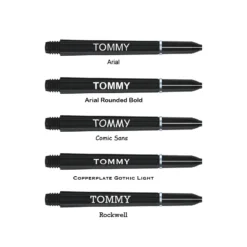 Red Dragon Darts Personalised Shafts - Nylon Medium -Darts Promotion Store personalised nylon medium black x5 fonts 1