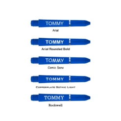 Red Dragon Darts Personalised Shafts - Nylon Short -Darts Promotion Store personalised nylon short blue x5 fonts 1