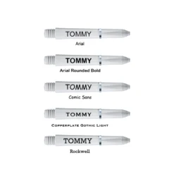 Red Dragon Darts Personalised Shafts - Nylon Short -Darts Promotion Store personalised nylon short white x5 fonts 1